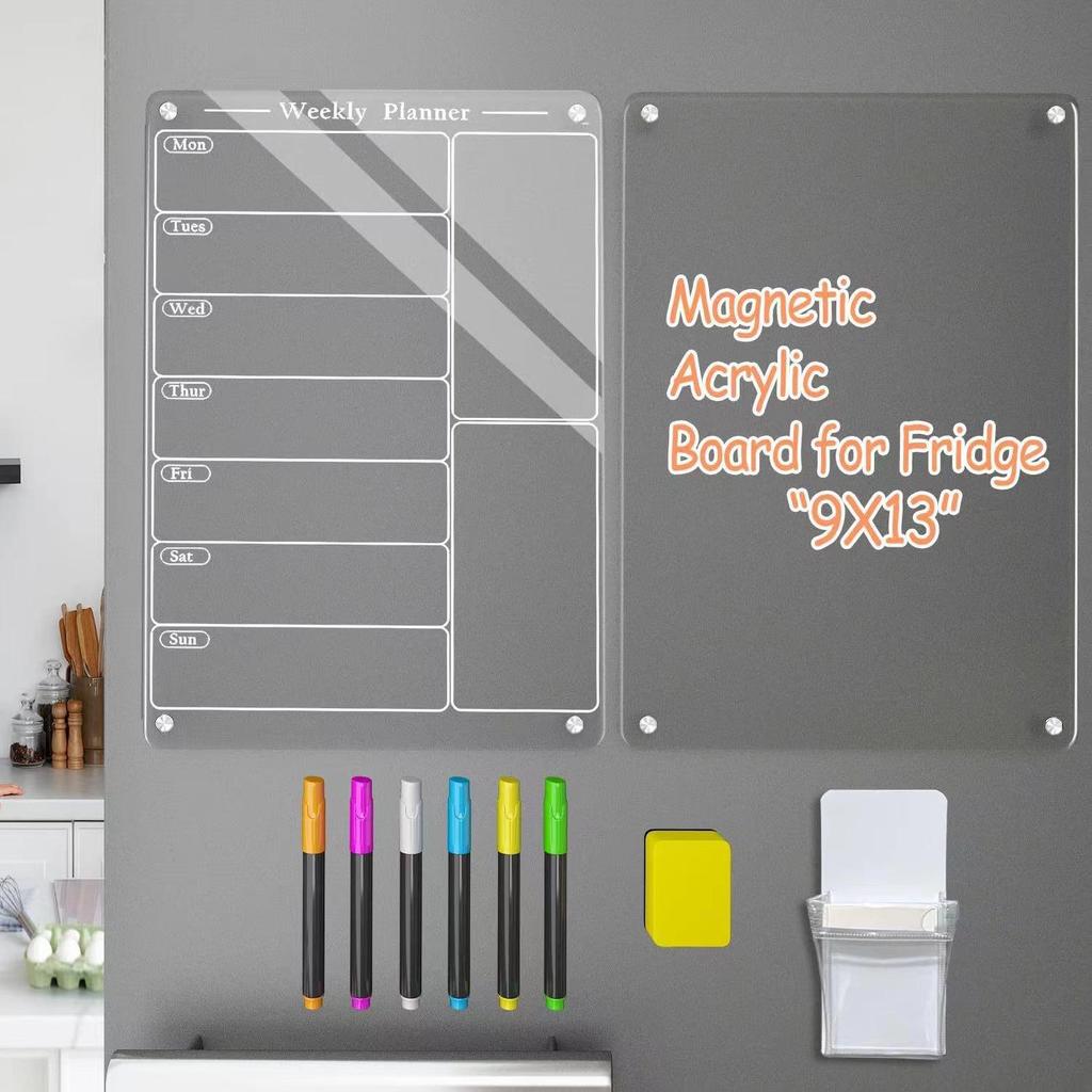 Acrylic Magnetic Dry Erase Memo Board for Refrigerators
