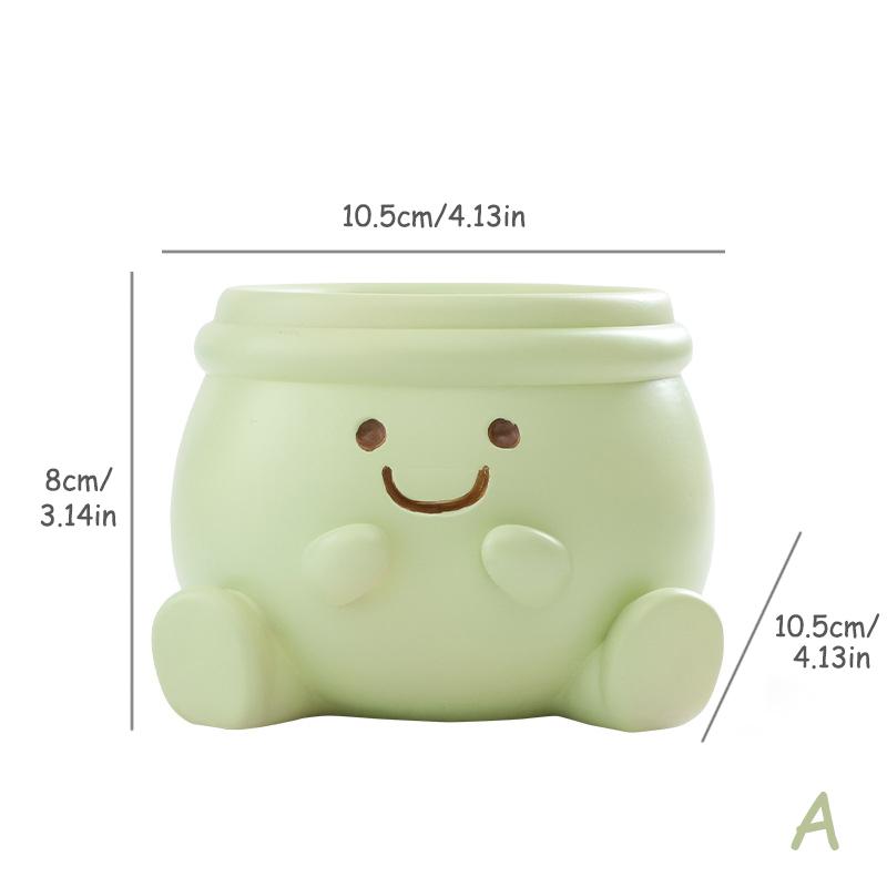 

Smiley Face Flower Pot for Succulents Cactus Mini Bonsai Planter, Creative Garden Pots Decorative Figurines Home Desktop Decor