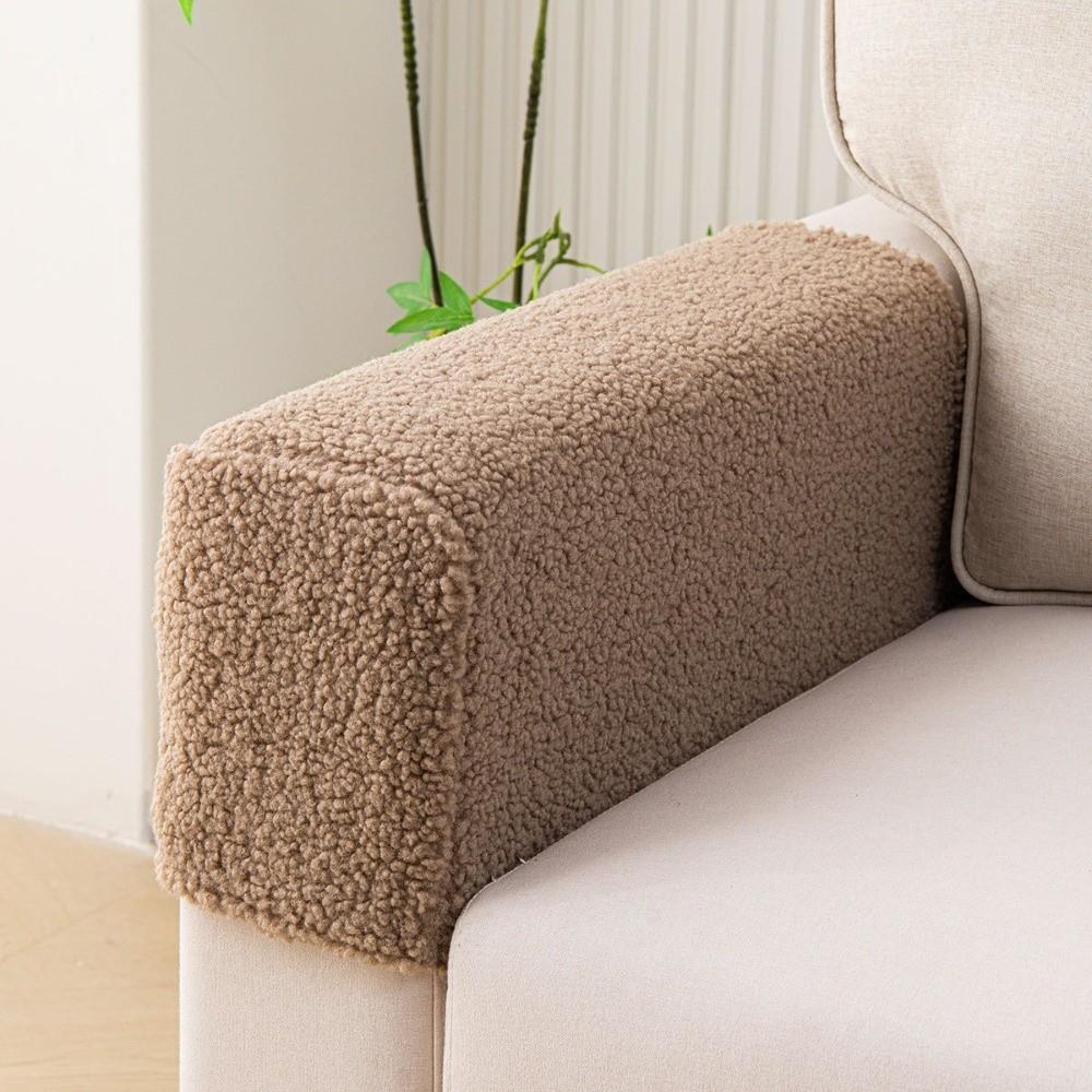 Teddy Fleece Materiaal Sofa Armleuninghoezen Verdikt Ontwerp Bank Armkappen Voor Sofa