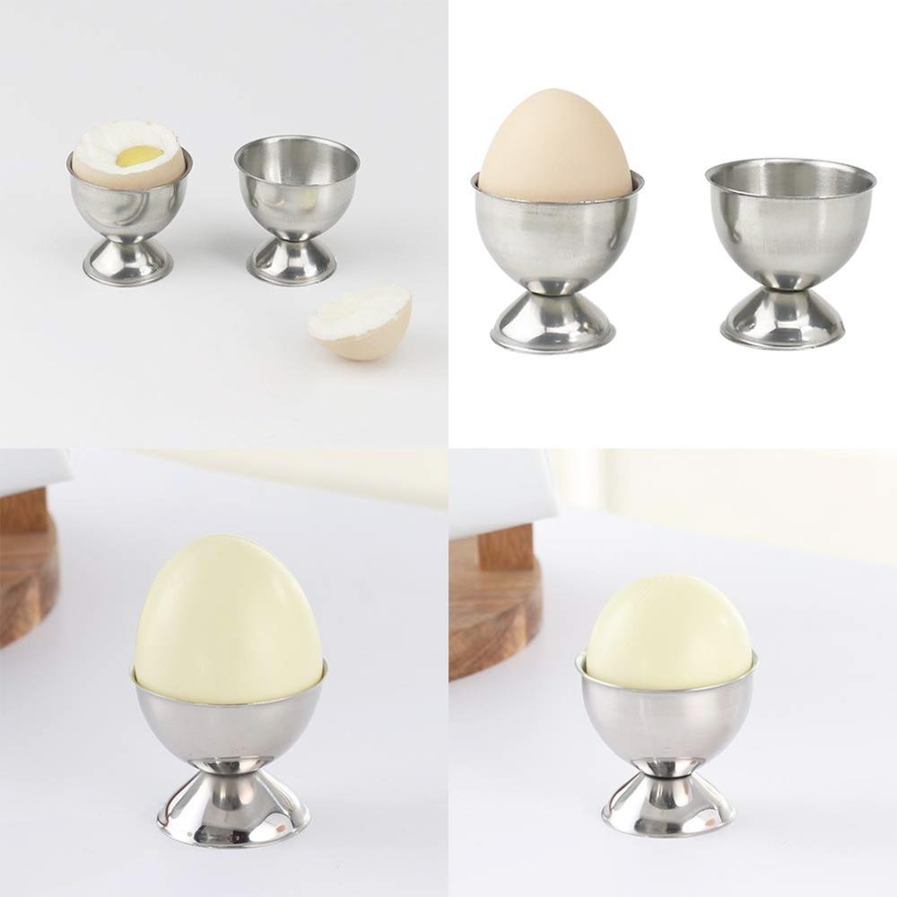 4Pcs Rustless Steel Egg Cup Cylindrical Egg Serving Tray Mini Shot Glass Kitchen Table