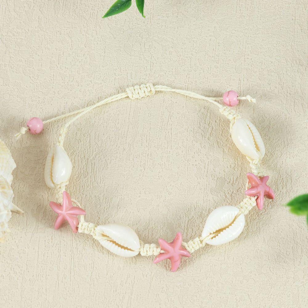 Sea Series Starfish Beaded Bracelet Jewelry Shell Beaded Handstring Turtle Woven Bracelet  Couple