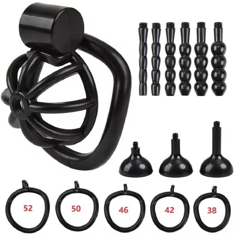 2026 Male Penis Chastity Cage Set Small Chastity Cage 5 Cock Rings With Urethral Sound Plug Penis Bondage Slave Man Sex Toy