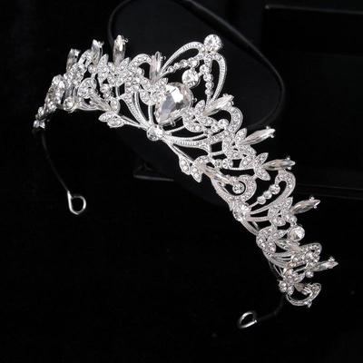 Vintage Barock Braut Kristallkrone Stirnband, Kopfschmuck für Hochzeitskleid, Prinzessin Geburtstagskrone