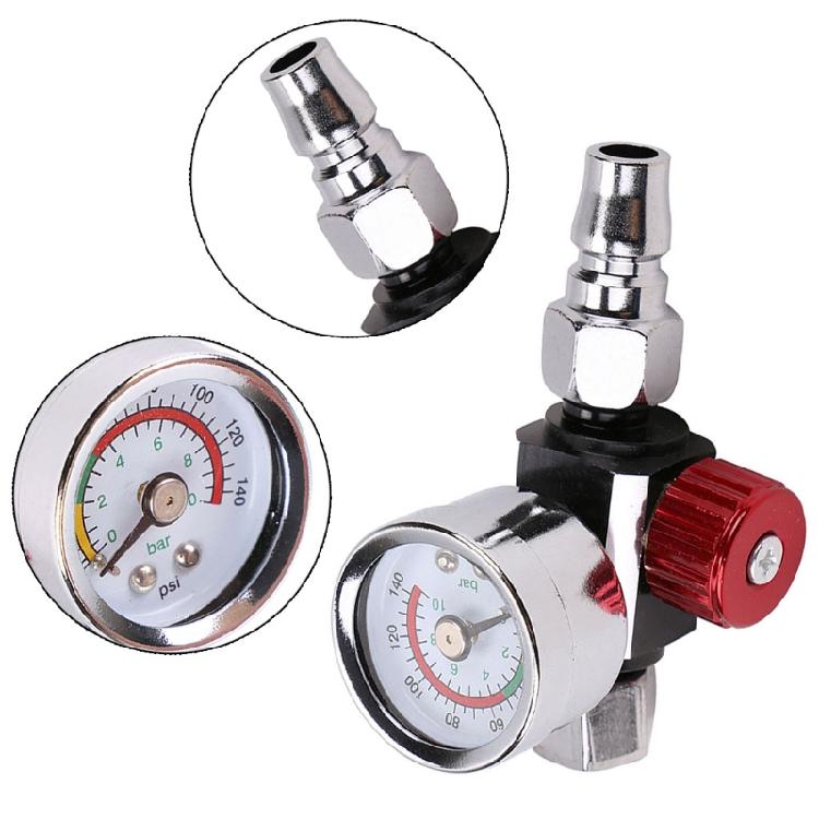 Air Compressor Regulator Spray Gun Pressure Regulating with Gauge for Pnuematic