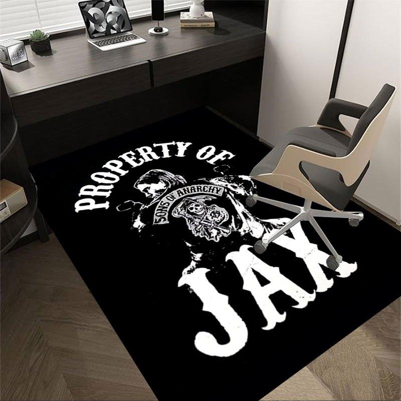 

1pc Sons of Anarchy themed Office Carpet Chair Mats - durable polyester rug for home theater, office, dorm room decor - tA15 60cm by 90cm