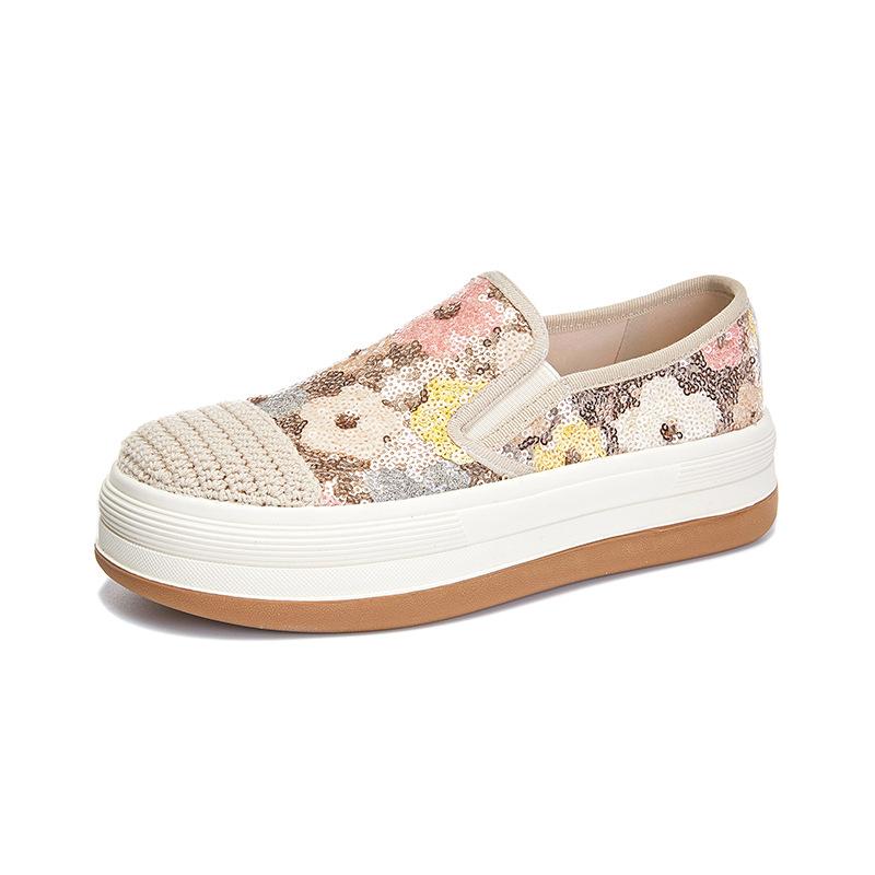 Flower Fisherman Shoes Women's 2025 Summer New Thick-soled Shallow Mouth Single Shoes Casual Versatile Small Fragrant Women's Shoes