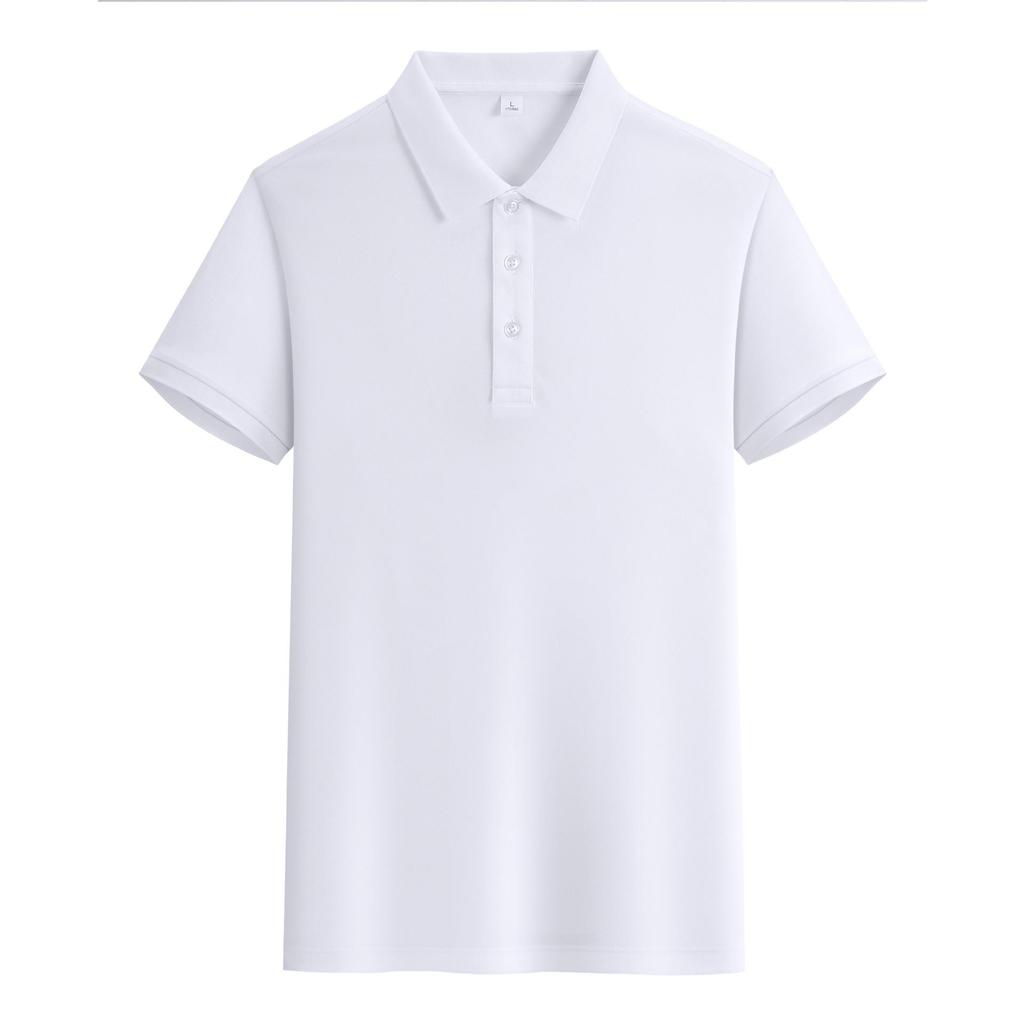 In-Stock Custom Ice Silk Polo Shirt: Short-Sleeved, Turn-Down Collar with Trendy Brand Embroidery and Your Unique Design.