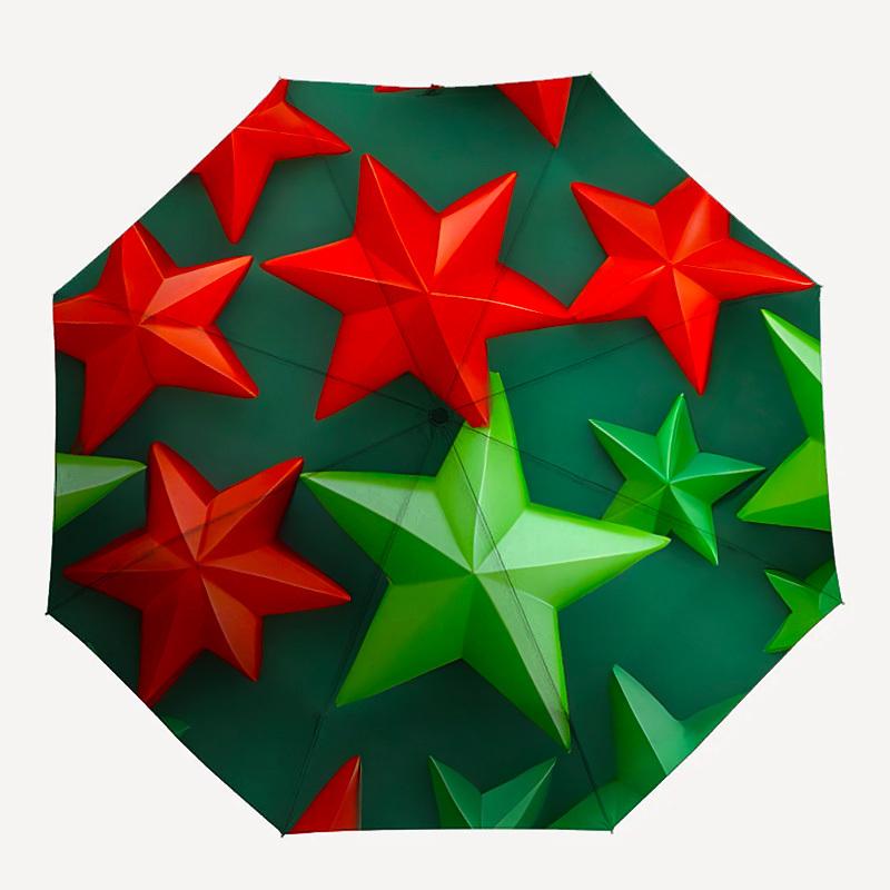 1pc Star Christmas Open/Close Folding Umbrella, All- Portable Umbrella for & Men, Stylish Accessory (Holiday Gift) 8-Rib Yy251213149