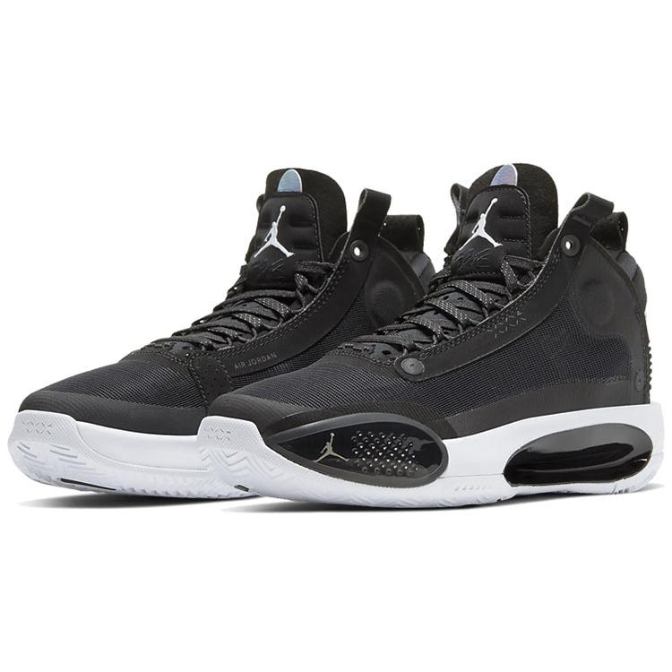 Air Jordan 34 BG 'Eclipse' (Unisex) Schwarze / Schwarz-Metallic-Silber Kinder-Basketballschuhe BQ3384 001