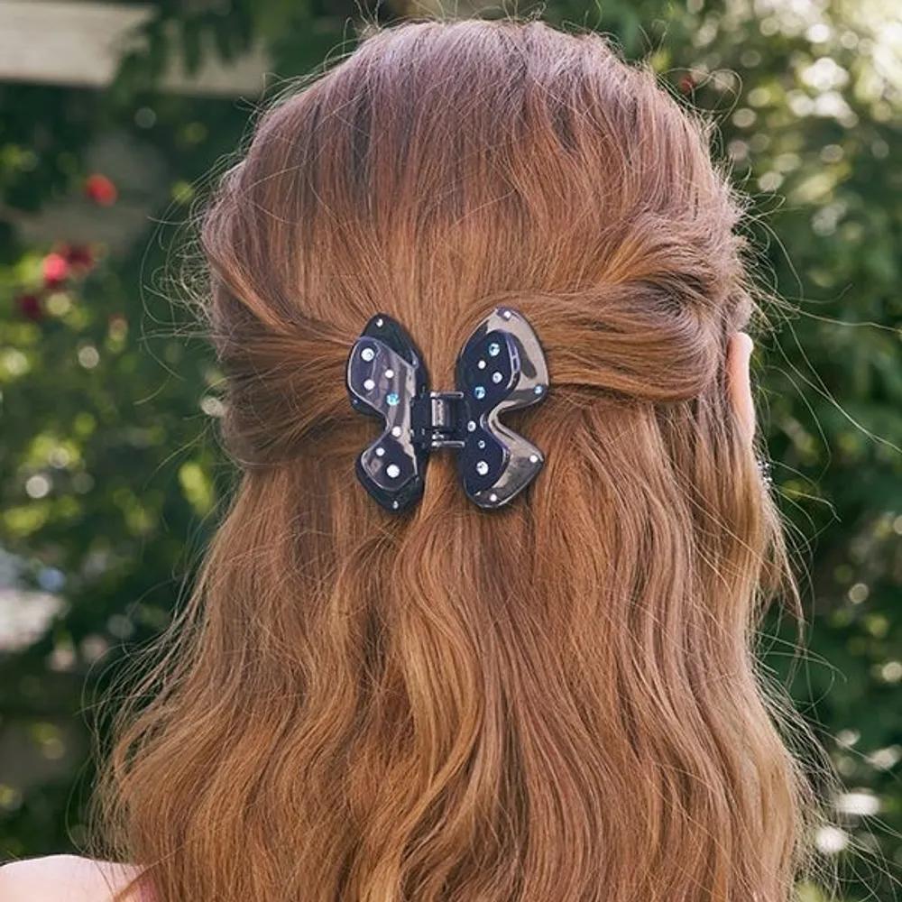 Austrian Crystal Color Butterfly Hair Clip-L LFSA0629 brown