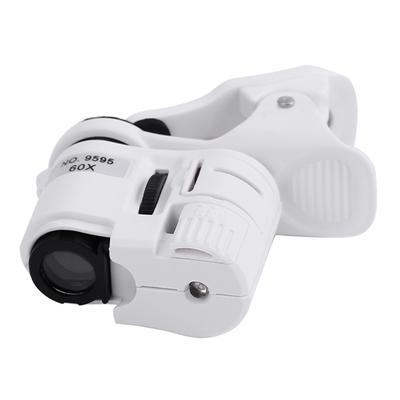 Pocket Mobile Phone Microscope 60X-Zoom LED Clip Loupe Microscope with UV Currency Detector Jewelry & Antique Evaluating