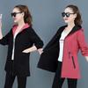 Damen Langarmjacken Kapuzenjacke Lässiger Basic-Mantel Lockere Oberbekleidung Damenjacke Beidseitige Windjacke 4XL