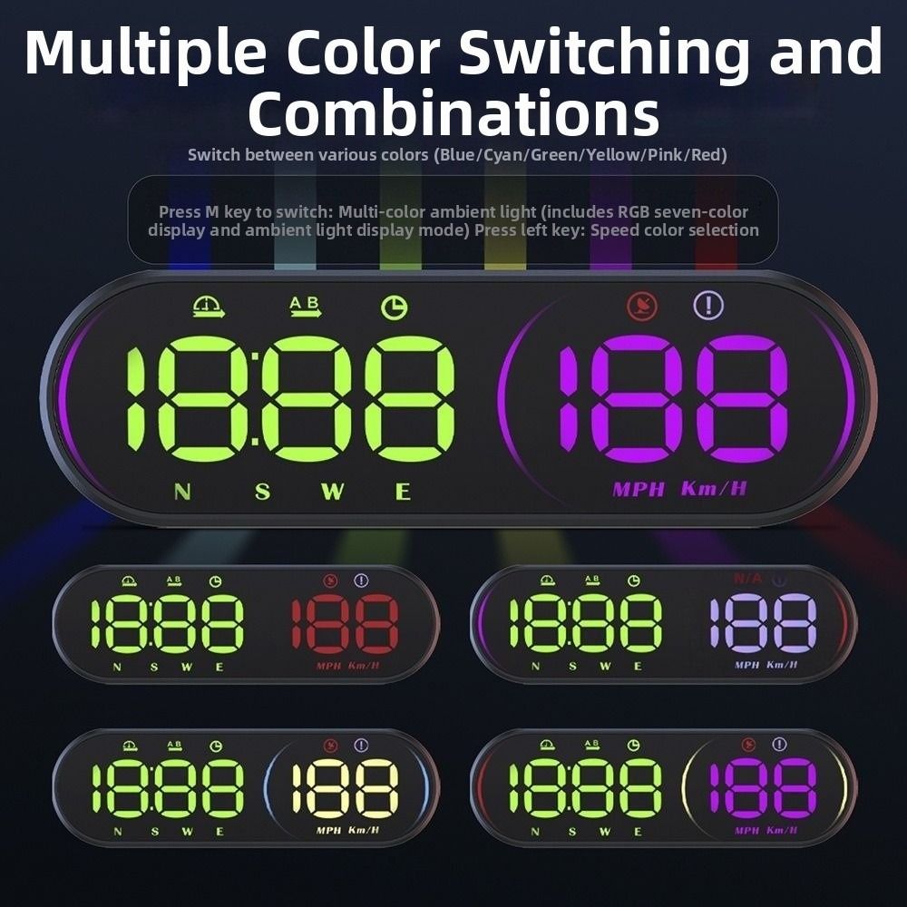 Portable Digital Speedometer Universal Windshield Projector Car Head Up Display  Tachometer