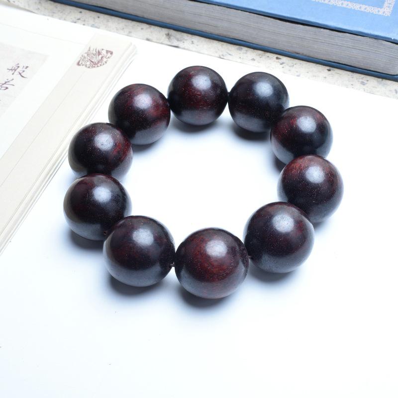 Venus Old Material Small-Leaf Red Sandalwood Prayer Beads Chain - High Oil Density, Unisex, New Chinese Style Decoration Gift