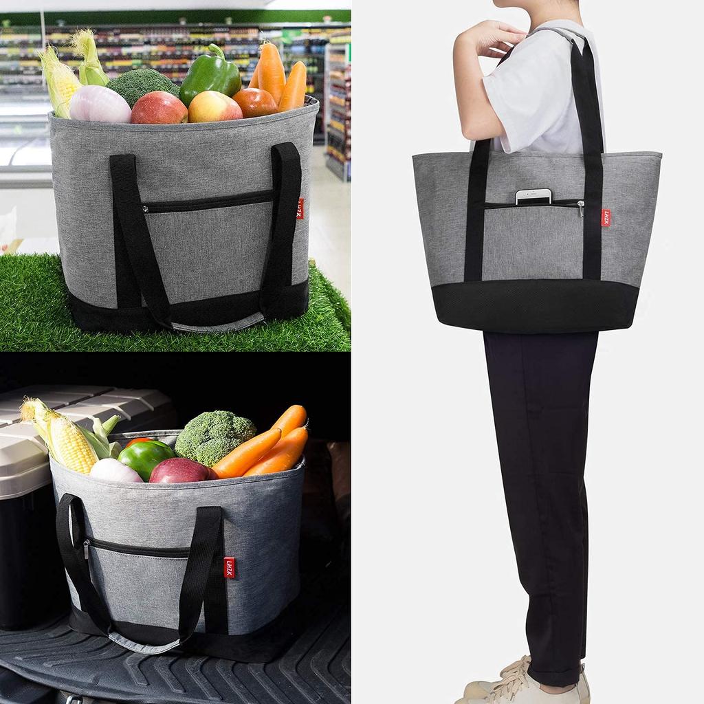 LHZK Insulated Eco Foldable Tote Lunch 28L Large Capacity Shopping Insulated Cooler Large Thermal Bag for Outdoor the and Commuting Bag, Bag, Bag,