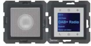 Встраиваемое радио Berker Radio Touch UP DAB+ Bluetooth S.1/B.x с Lautsprecher антрацитовый matt (30801606)