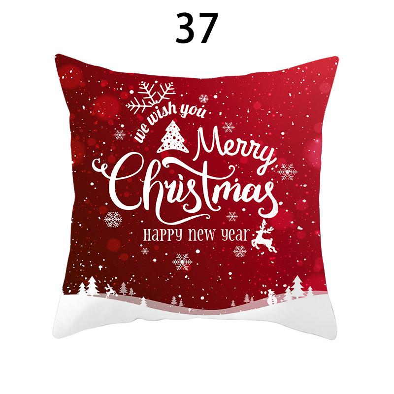 40 Colors Sofa Pillowcase Red Square Snowflake Christmas Home&Living New Year Fashion