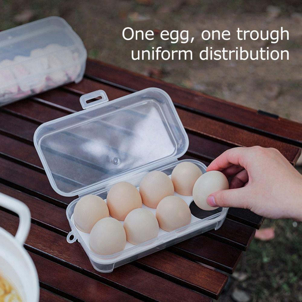 Transparent Egg Storage Box Safety Egg Tray 3/4/8 Grid Picnic Eggs Box  Egg Container