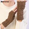 Botvotee Arm Warmers Sleeves for Women Y2k Accessories Winter Warm Knit Fingerless Gloves Free Shipping Half Finger Oversleeve