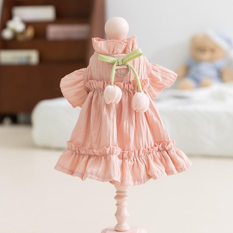 Dog Spring Summer Princess Style Beautiful Tulip Puppy Dog Dress Small Dog Bigbear Teddy Pet Clothing