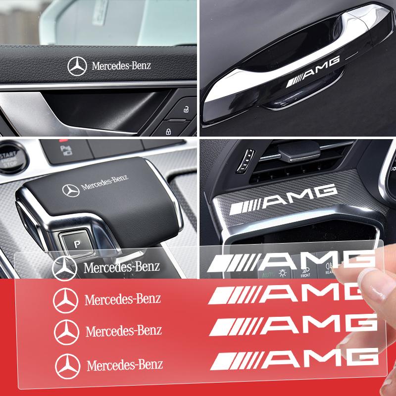 2/5/10 stk Bilinteriør Tilfeldige Klistremerker Bil Ratt Emblem Styling For Mercedes Benz AMG E200 E300 W205 W212 W166 W176 W242 S212 X166 W205 E63