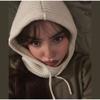 Ear Protection Hat One-piece Ladies Solid Color Knitted Warm Hat Multi-color Optional Hooded Scarf Autumn and Winter New Hat