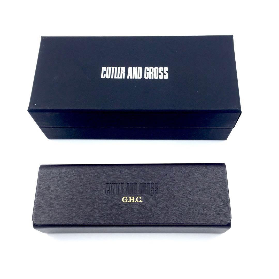 Used CUTLER AND GROSS Glasses Case Outer Box Drawstring Case Set Brown
