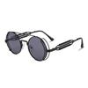 Lunettes de soleil Steampunk Rondes UV Hippie Métal B7029 [Karsaer] pour Femmes, Forme, Protection, Lunettes, Rétro, Rondes, Monture, Pour Hommes, UV400, Élégantes,