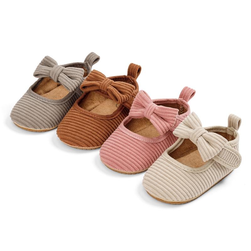Spring Autumn Baby Girls Cotton Shoes Toddlers Prewalkers Cute Bow Shoes Infant Soft Bottom First Walkers 0-1Y