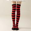 Calze a righe sopra il ginocchio da donna Calze alte Multicolore Jk Casual Calze calde Sexy Sottili Lunghe Calze Hosiery a righe di Natale #
