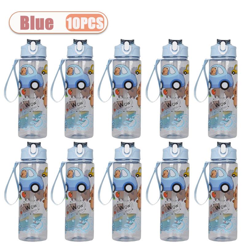 1-10PCS Capybara Cartoon Water Bottle with Straw for Gift Lightweight Dishwasher Round Reusable Whimsical Design