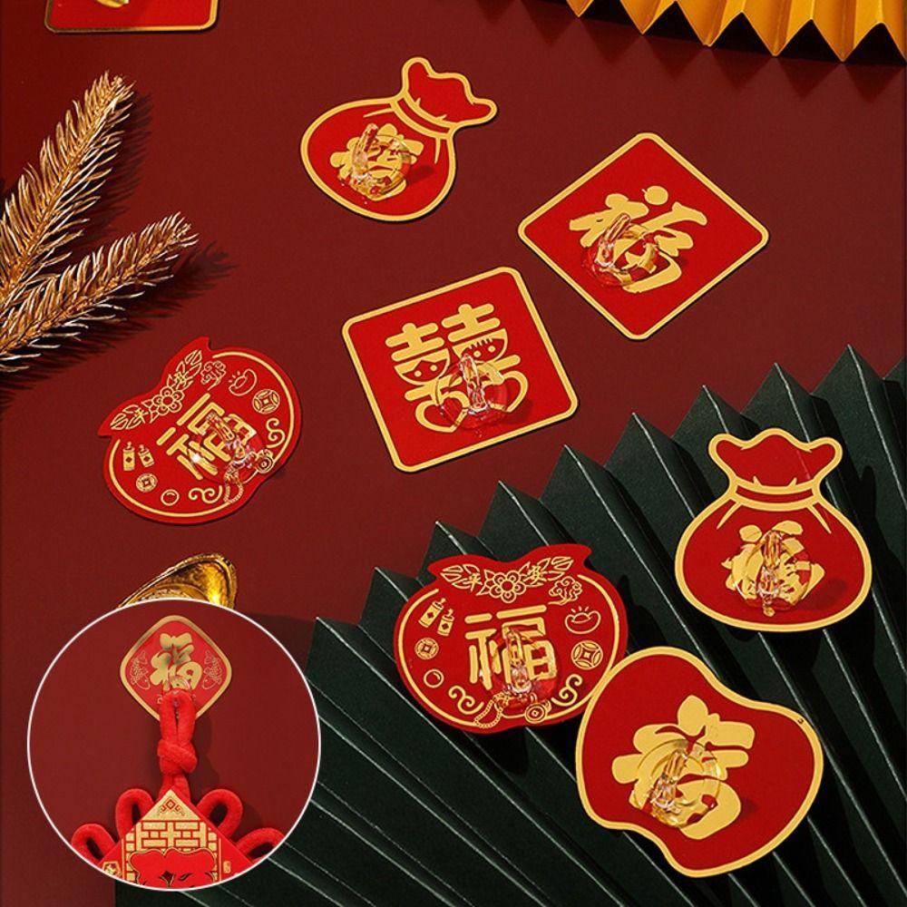 Adhesive Fu Word Wall Mounted Spring Festival No punching Home Decor Towel Hanger Coat Hook Hook