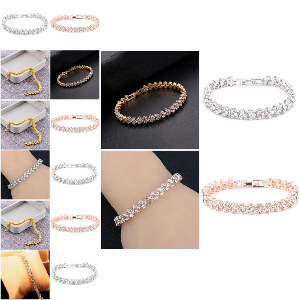 Fashionable Ol Style Women's Heart Shaped Bracelet With Stunning Zircon Stones