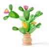 Cactus Letter Blocks Montessori Wooden Toys Children Sensory Play Fine Motor Training Stacking Building Block Educational Toys