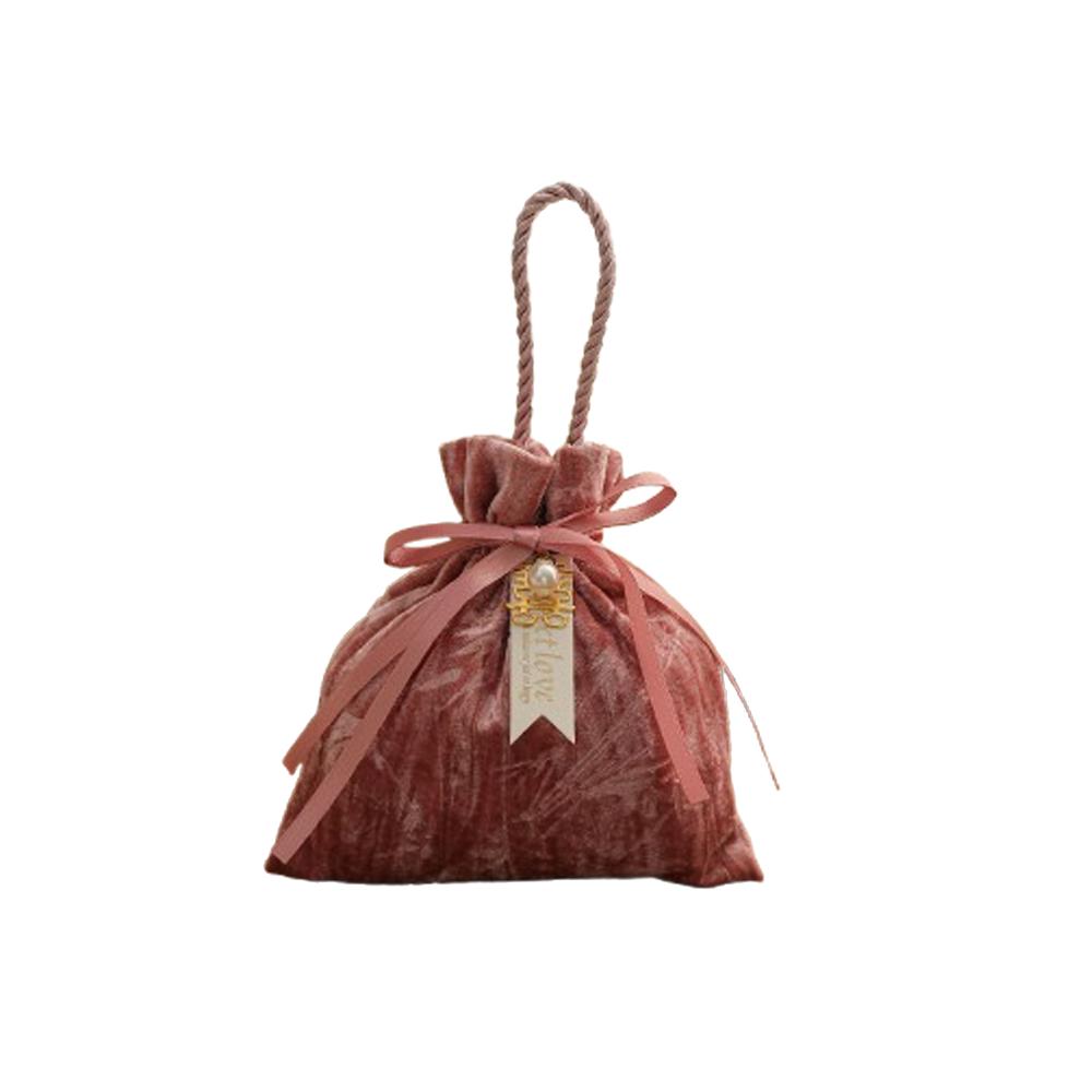

Portable Bag Ribbon Bow Velvet Candy Box with Tassel Dust Protect Gift Bag Flower Handbag Drawstring Bag Favor Gift 14x15cm розовый