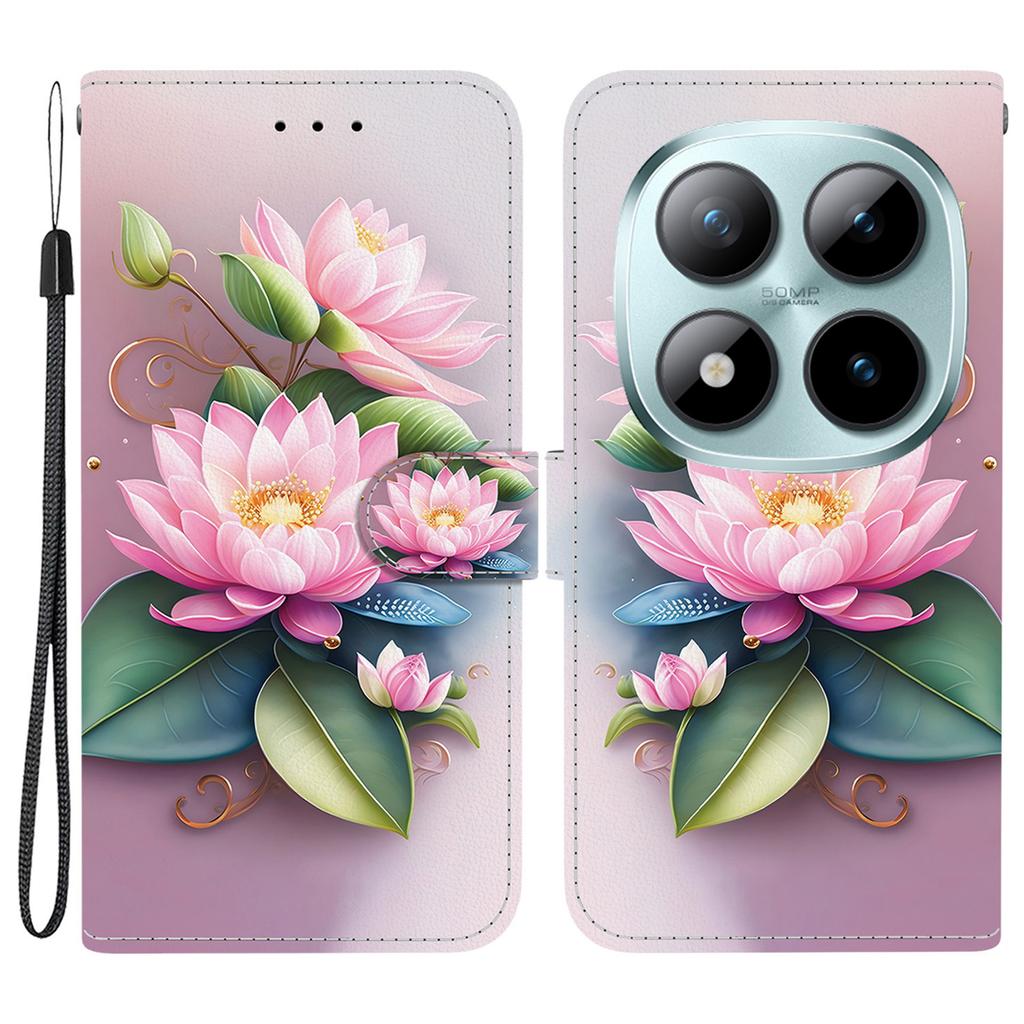 For Xiaomi Poco M8 Pro 5G/Redmi Note 15 Pro+ 5G (Global) Case Pattern Printing Leather Flip Wallet Phone Cover with Lanyard