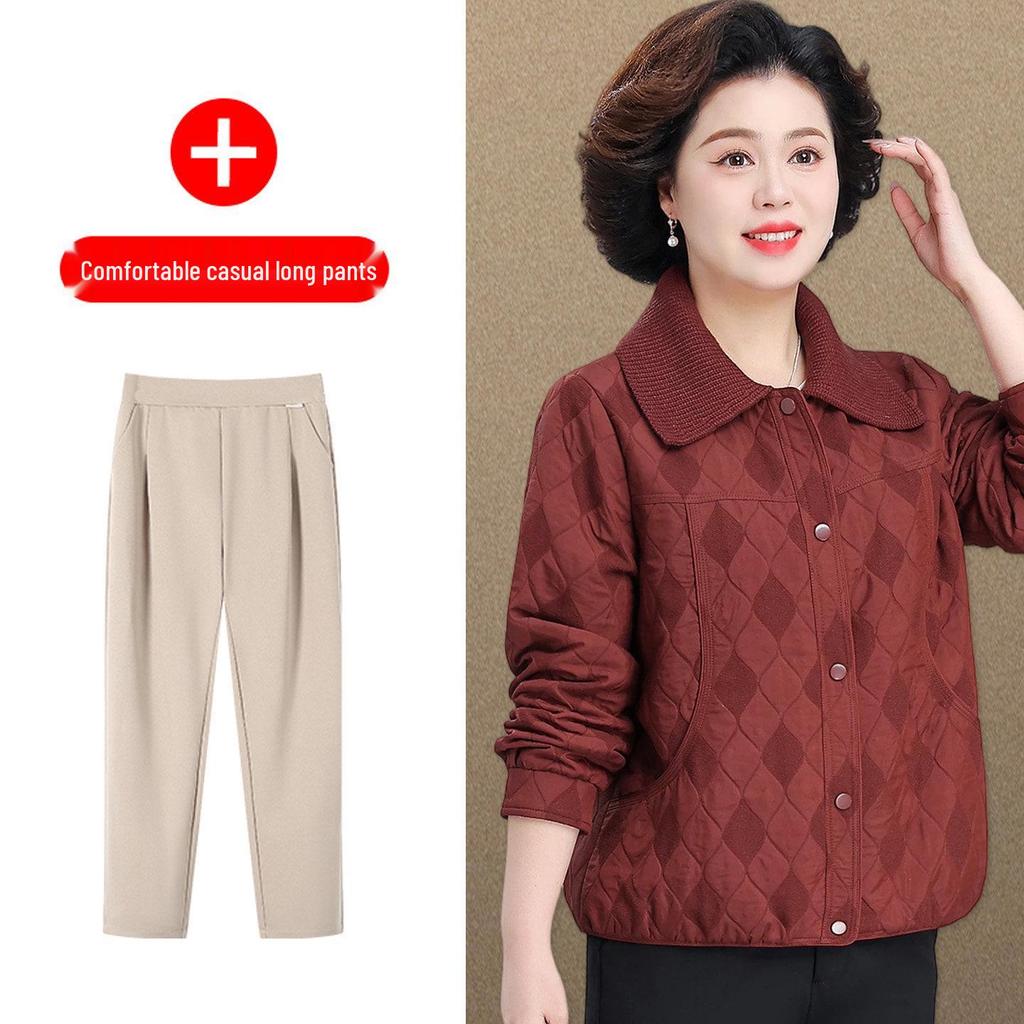 Mom's Stylish Lightweight Jacket for Middle-aged & Elderly Women - Spring & Autumn Casual Short Outerwear