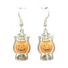 Whimsical Bat Pumpkin Cartoon Dangle Earrings Lightweight Alloy Design For Halloween Party Costume Accessories
