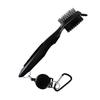 Portable Double Side Golf Club Cleaning Brush with Retractable Line Carabiner