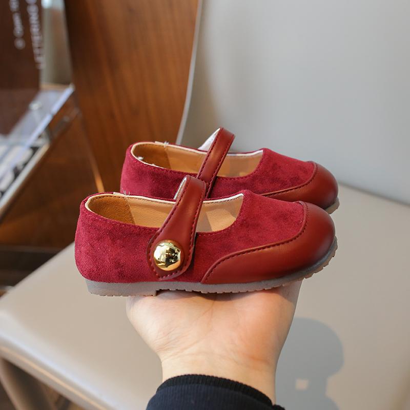 Children's Leather Shoes Spring Autumn Kids Mary Jane Shoes Fashion Patchwork Causal Girls Causal Flat Single Shoes Soft Bottom