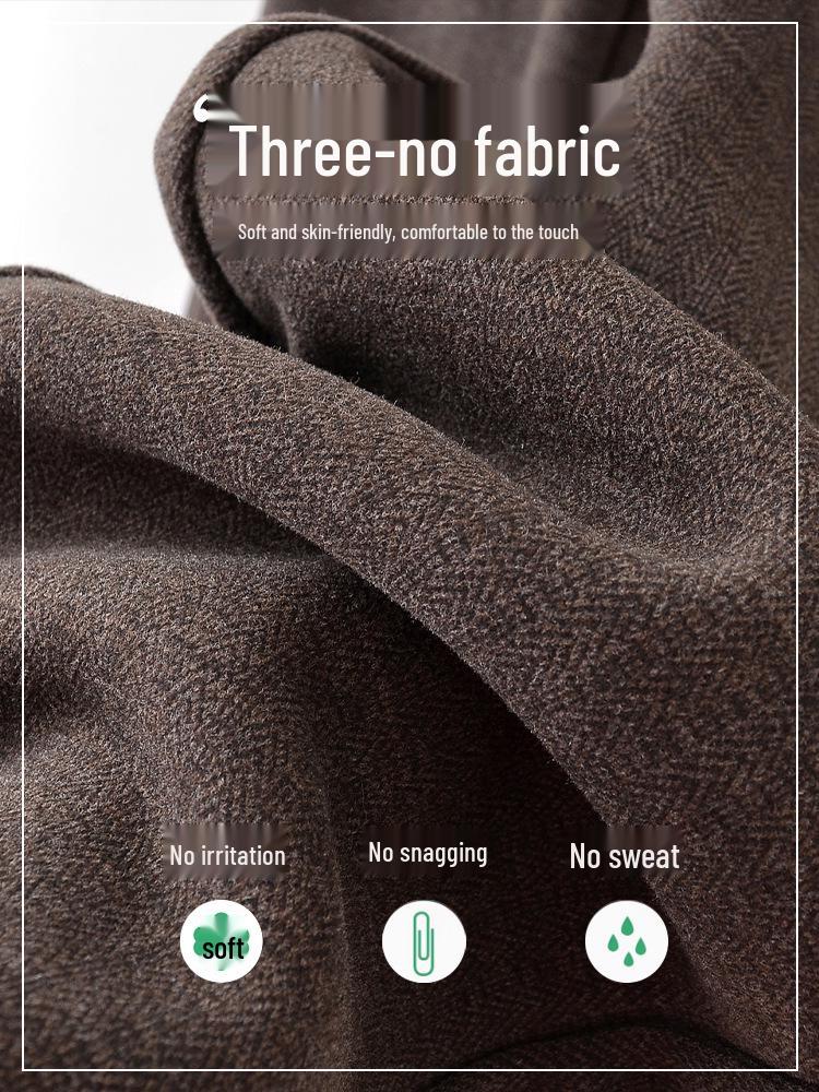 Mid-aged and Elderly Women's Fleece-Lined Straight Leg Pants - Elastic Waist, Autumn/Winter Casual Wear