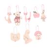 Ins Pink Sweet Cute Keychain Little Bear Bunny Heart Keyring Bag Pendant Lovely Backpack Hanging Decoration For Girl Gifts