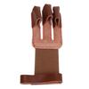 Archery Glove Cowhide Protective 3 Finger Guard Finger Tab Glove for Hunting Shooting Targeting Brown