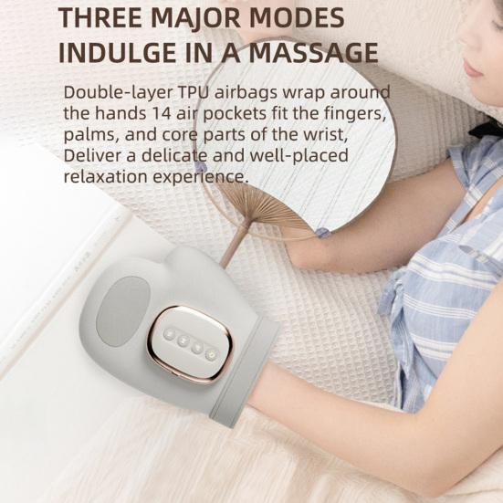 Hand Massager with Heat And Compression Cordless Hand Massager with 3 Massages 4 Temps 5 Compression for Arthritis Carpal Tunnel Gift for Women Men