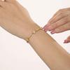 Qiong Yao Stainless Steel Four-Leaf Clover Zircon Bracelet with PVD Gold Coating