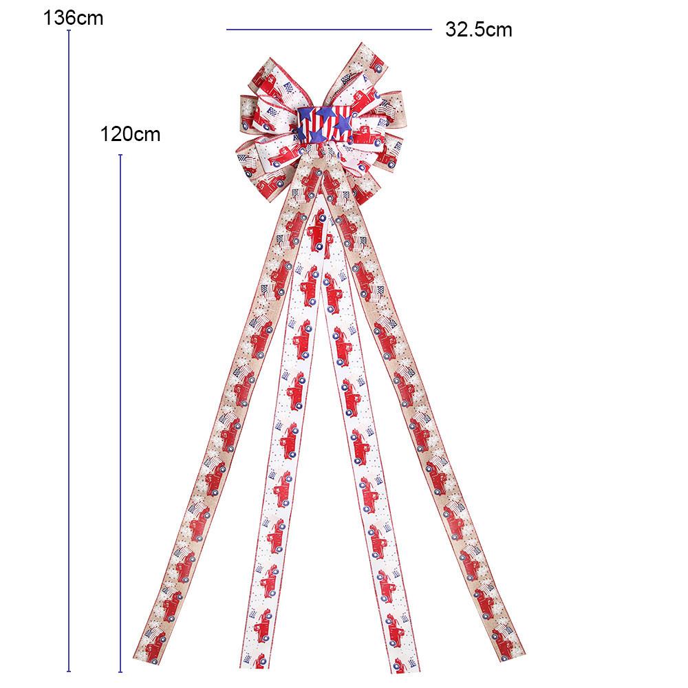 

Captivating Bow Fabric Decoration Featuring American Flag Design For Christmas And Holidays