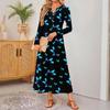 Women Retro Printed Long-sleeved Comfortable Loose Dress, Elegant Dress