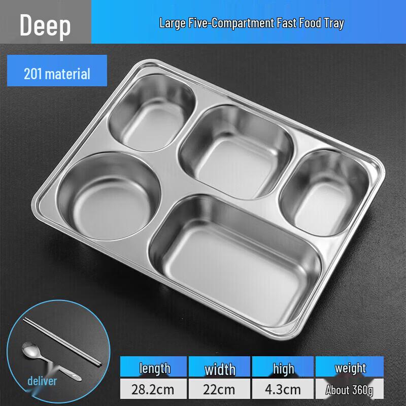 Stainless Steel Divided Canteen Tray