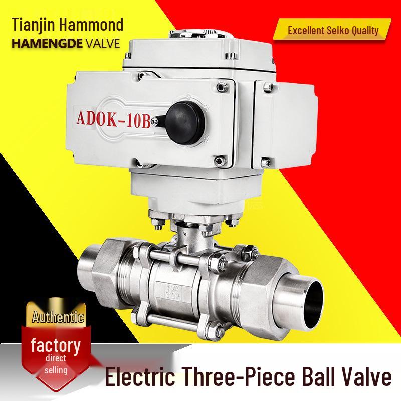 Hammond Electric Stainless Steel Ball Valve Q621F-16P304: Three-Piece Male Thread Welding Butt Weld Cut-off Valve for High Temperatures