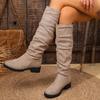 Women's Plus Size Sherpa Lined Western High-Top Chunky Heel Boots